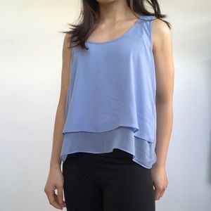 F21 Baby Blue Sleeveless Blouse